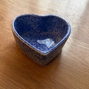 Blue and White Coche Stoneware Heart Dish Made in Portugal